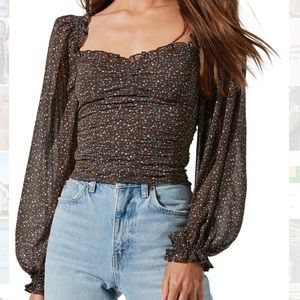ASTR THE LABEL Floral Ruched Top- NWOT
